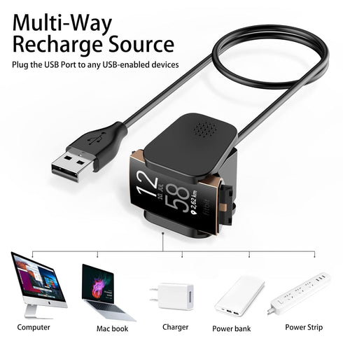 Meliya Charger Cable for Fitbit Charge 4 / Charge 3, Replacement USB Charging Cradle Dock Stand Cable for Charge 4 / Charge 3 Fitness Tracker (3.1...