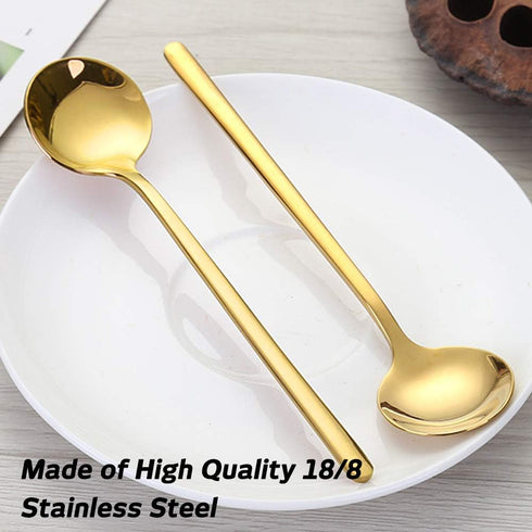 Pack of 6, Gold Plated Stainless Steel Espresso Spoons,lyfLux Mini Teaspoons Set for Coffee Sugar Dessert Cake Ice Cream Soup Antipasto Cappuccino...