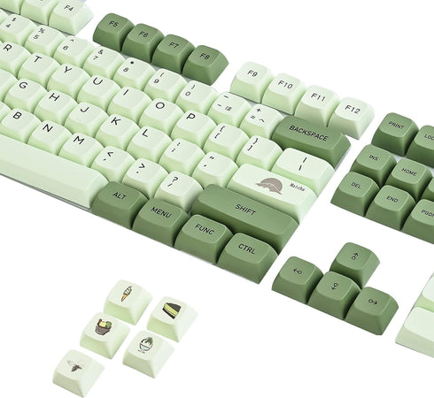 Matcha Keycaps PBT Dye-Sublimation XDA Profile English Custom Keycaps 60 Percent ANSI US Layout for 61 64 68 87 104 108 Mechanical Keyboard(Matcha...