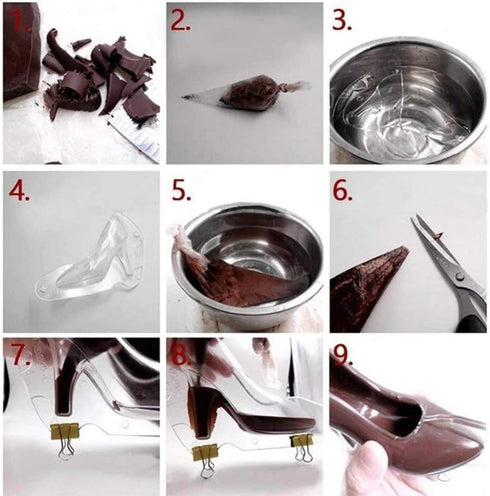HiParty Mini & Small 3D High Heel Shoe Chocolate Mold, Polycarbonate Stiletto Heels Candy Mold Wedding Bridal Shower Favors Birthday Party Cake De...