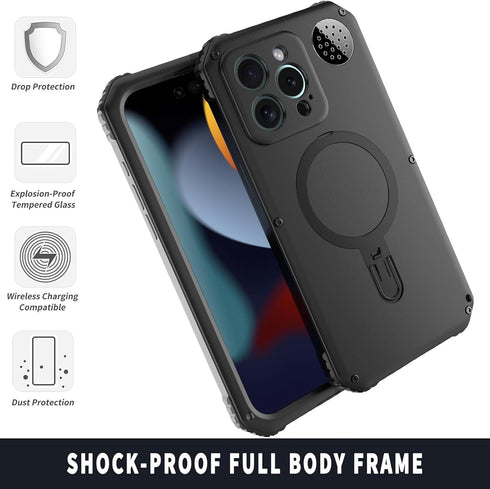Phone Case for iPhone 15 Pro Max Compatible with MagSafe Military Grade Full Protection Built-in Silicone Shockproof with Screen Protector and Cam...