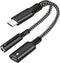 USB c to 3.5mm Headphone and Charger Adapter,2 in 1 USB C to Aux Audio Jack with PD Fast Charging Dongle Cable Cord for iPhone 15/15 Pro Max,Galax...