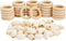 Bright Creations 80 Pcs Unfinished Oval Wood Beads and Round Wooden Rings for Macrame Supplies, DIY Crafts...