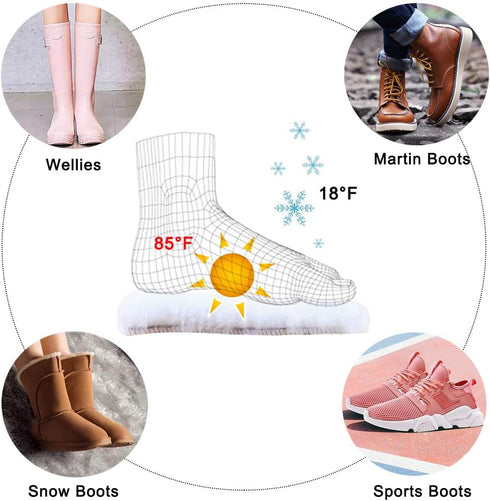 Bacophy 2 Pairs Genuine Thick Sheepskin Fleece Insoles for Women, Premium Warm Fluffy Wool Replacement Cozy Breathable Inner Soles for Shoes Boots...