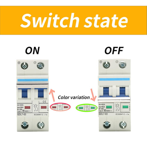 2 Pole DC Miniature Circuit Breaker, 500V 40 Amp DC Breaker Solar Disconnect Switch C40 for Solar Panel PV System...