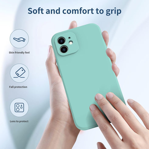 FUNMIKO Designed for iPhone 12 Case with Screen Protector,Complete Protection with Enhanced Camera Lens Cover,Soft Silky Silicone Protective Phone...