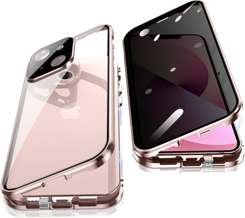 Jonwelsy Anti Peeping Case for iPhone 13 (6.1 Inches), 360 Degree Protection Cover, Privacy Tempered Glass Anti-Spy Case Cover, Magnetic Adsorptio...