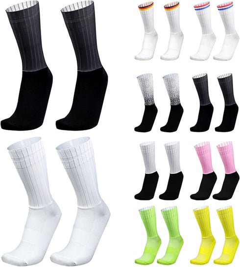 Socks For Men Anti-Slip Silicone Aero White Line Cycling Sports Running Socks...