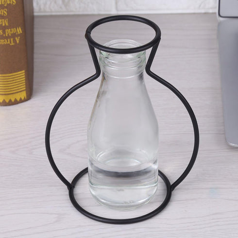 Metal Vase Frame Plants Tabletop Display Holder Black Iron Flower Vase Art Frame Plant Holder Flower Stand Indoor Cafe Table Home Decoration(D)...