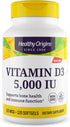 Healthy Origins Vitamin D3 5,000 IU (Non-GMO, High Potency, Bone Support, Immune Support, Gluten Free), 120 Softgels...