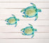 Set of 3 Metal Sea Turtle Beach Theme Decor Wall Art Decorations for Indoor Outdoor Bathroom Garden, Upgraded Hook...