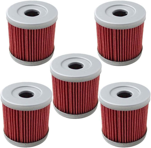 HIFROM Pack of 5 Oil Filter Replacement for Suzuki DRZ400E DRZ400S DRZ400SM 2000-2013 Replace HF139 & KN139...