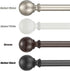 Kemmie 1" Classic Window Curtain Rod with Round Finials Simple Single Telescoping Drapery Rod, 36-72", Bronze...