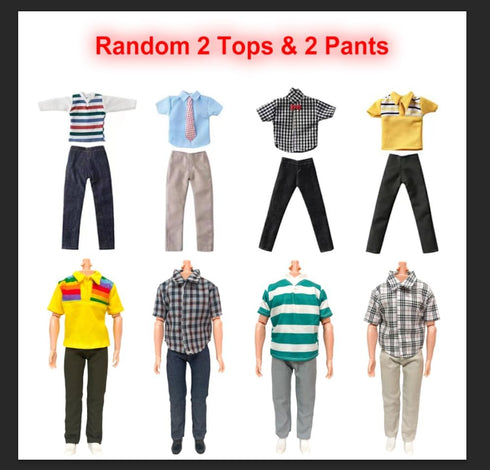 11.5 Inch Ken Doll Clothes and Accessories Doll Outfit for 12 Inch Ken Boy Doll,Including 1 Suit,1 Shirt, Random 4 Tops,Random 4 Pants,1 Pair of G...