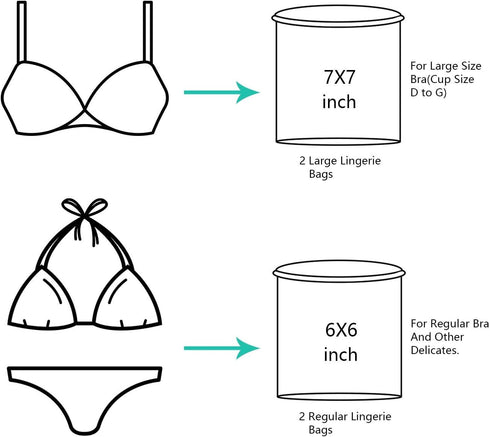 BAGAIL Laundry Bags Mesh Wash Bag for Intimates Lingerie and Delicates,7Pcs(1XL,2L,2M,2 Bra Bags)...