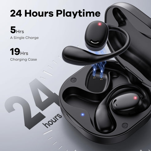 Open Ear Headphones - AirFlow Pro Bluetooth 5.3 Earbud Wireless Earphones Headset for Running and Outdoor Activities with Immersive Sound(Black)...