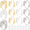 1 Box 36Pcs Brass Clip on Earrings Gold Clip on Earrings Converter Silver Painless with Comfort Pads Non Pierced Earring Components Clip Earring F...