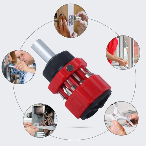 Stubby Screwdriver,12 in 1 Stubby Ratcheting Screwdriver Magnetic with Multi Bits...