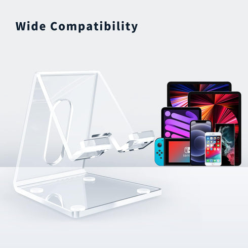 DARENYI Acrylic Cell Phone Stand for Desk, Clear Phone Holder Dock for Desk, Compatible with iPhone 13 12 11 Pro Max XR XS X SE 8 iPad All Android...