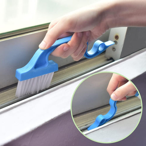 Crevice Gap Cleaning Brush Tool, 6pcs Hand-held Groove Gap Cleaning Tools, 2 in 1 Dustpan Cleaning Brushes, Shutter Door Window Track Kitchen Clea...