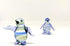 2 Penguins Tiny Figurines Hand Blown Color Glass Art Animals Collectible Gift Home Décor (Blue Green)...