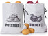 Potato Onion Storage Bag, Fabric Onion and Potatoes Storage Bag, Washable Garlic Potatoes Onions Keeper with Drawstring for Pantry, 2 Pack (Potato...