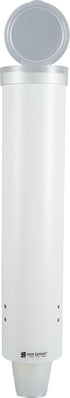 San Jamar Medium Pull-Type Cup Dispenser 4-10 Oz. Cups with Flip Cap for Restaurants, Dining Halls, and Fast Food Plastic, 16 Inches, White...