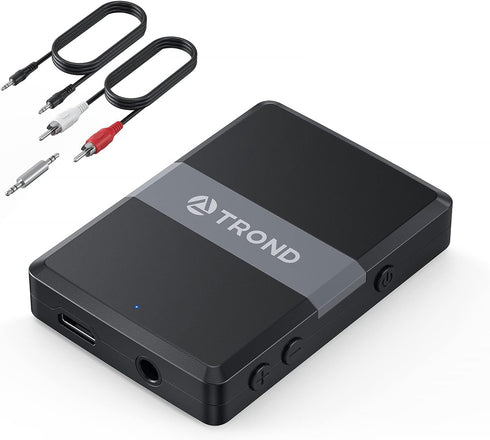 TROND Bluetooth 5.0 Transmitter Receiver, Bluetooth Adapter for TV, 2-in-1 Wireless Audio Transmitter for PC MP3 Gym Airplane, Bluetooth Receiver ...