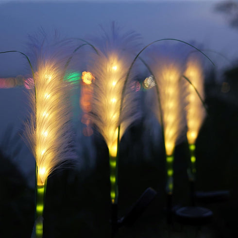 Solar Outdoor Garden Lights, 2 Pack LED Lights Waterproof, Sway by Wind Simulation Reed Lights Decoration for Garden Patio Walkway Pathway Yard (W...