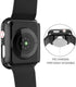 Black Hard Case Compatible with Apple Watch SE Series 6 Series 5 Series 4 44mm with Screen Protector, iwatch Ultra Thin HD Tempered Glass Screen P...