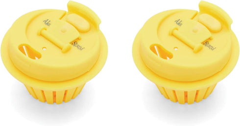Jarware Mason Jar Fruit Infuser Drink Lid, Alex's Lemonade Stand, Plastic, Yellow, Set of 2, Regular Mouth...