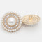 5pcs 23mm Small Fragrance Pearl Rhinestone Metal Buttons Ladies Cashmere Coat Blazer Shirt Button Round Buttons (Golden Pearl lace)...