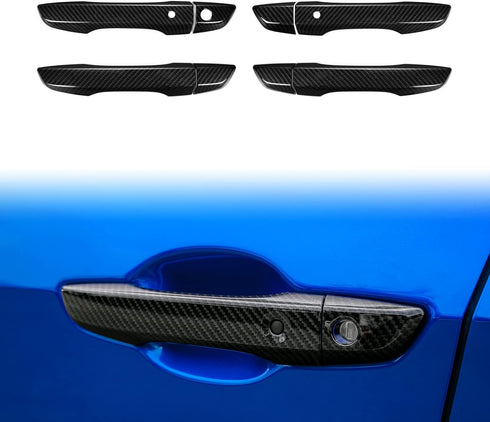Thenice for 10th Gen Civic Carbon Fiber Grain Door Handle Cover Exterior Decoration Compatible with Honda Civic 2017 2018 2019 2020 2021 with Smar...