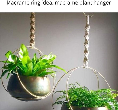 SUNTQ Macrame Hoops Ring for Dream Catcher Metal Crafts Round Brass Plated 6inch(Gold,Pack of 10)...