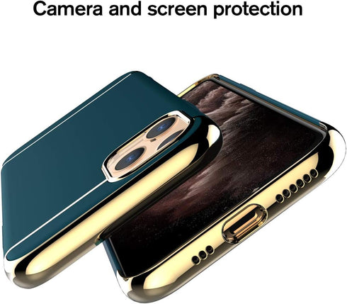 RORSOU iPhone 11 Pro Max Case, 3 in 1 Ultra Thin and Slim Hard Case Coated Non Slip Matte Surface with Electroplate Frame for Apple iPhone 11 Pro ...