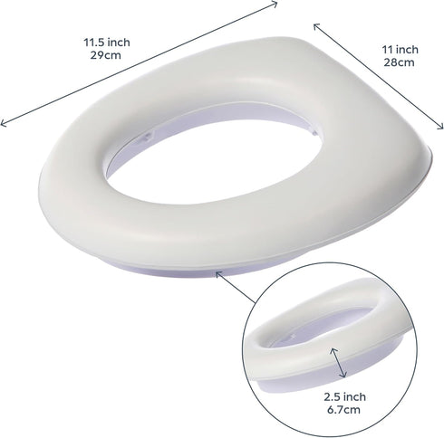 Dreambaby Soft Touch Potty Seat - Comfortable Padded Seat - With High Base Underneath for Secure Positioning - Fit Most Standard Toilets - White -...