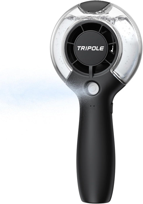 TriPole Misting Fan Portable Handheld Fan with Mist, 4000mAh Rechargeable Personal Mister Fan with 40ml Water Tank, High-Speed Airflow Mini Water ...