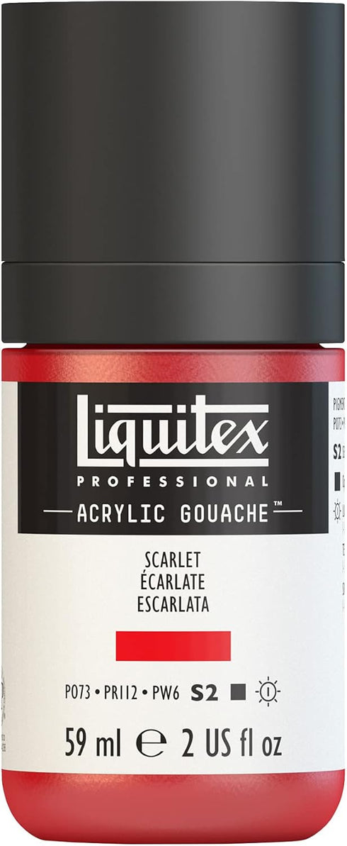 Liquitex Professional Acrylic Gouache, 2-oz (59ml) Bottle, Scarlet...