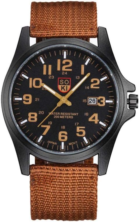 balacoo Quartz Wrist Watch for Men, Style Watch, Sports Watch Woven Nylon Band Calendar for Boys Men, Birthday, New Year...