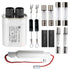 Home Microwave Oven Repair Replacement Parts Kits, HV Capacitor 2100V 1.0uF, Diode CL01-12, 5x20mm Slow Blow Fuse, 6x30mm Slow Blow Fuse 20A, 6X40...