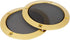 X AUTOHAUX 2pcs 4" Car Metal Audio Speaker Cover Black Glossy Mesh Subwoofer Grill Horn Guard Decorative Circle Grille Protector Gold Tone...