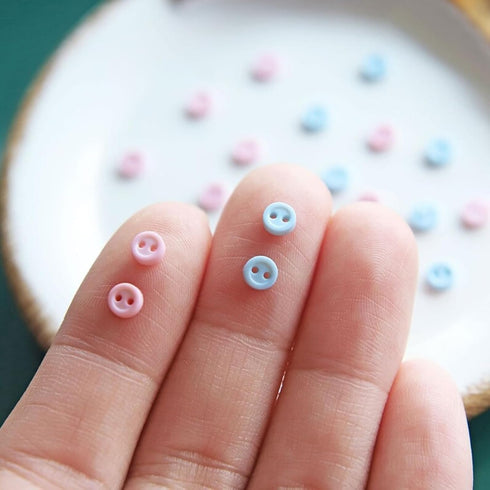4mm / 0.16'' Tiny Round Buttons, Mini Doll Buttons, in 15 Colors, Micro Mini Buttons, Perfect for Doll Clothes (10PCS)...