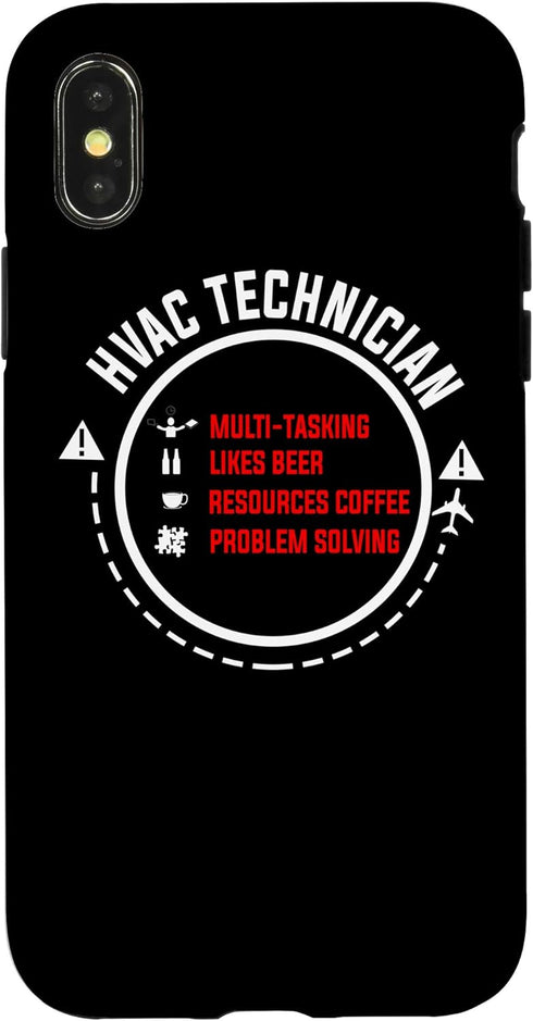 iPhone X/XS HVAC Technician | Funny Tech Maintenance Gifts Tee Case...