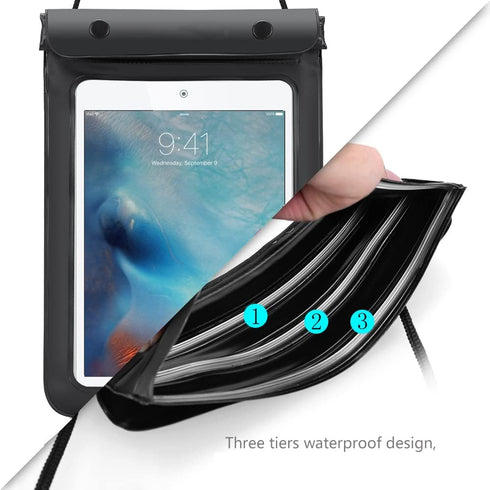 Waterproof Tablet Case Pouch Dry Bag for Kindle Paperwhite/Oasis E-Reader, iPad Mini 7.9’’ 8.3’’, Galaxy Tab A9 A7 Lite 8.7’’, A 8.0’’, E 8.0’’, S...