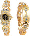 Weicam Women Stylish Bangle Bracelet Round Dial Crystal Analog Quartz Wrist Watch Jewelry Set...