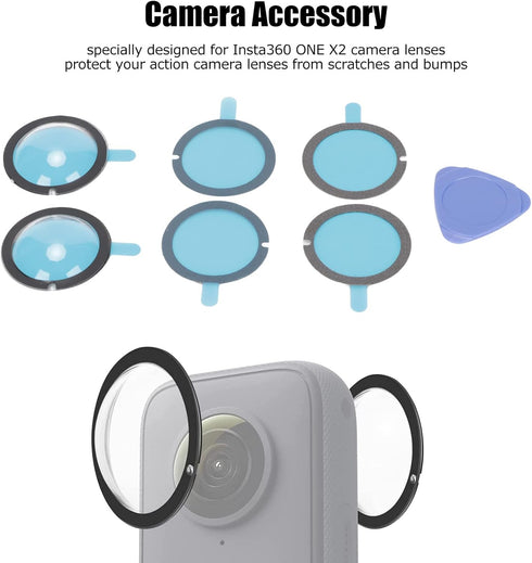 ASHATA Dual Lens Guards,HD Sports Camera Lens Protective Cover,High Hardness High Transmittance Dual Lens Guards,3 Pairs Lens Guards,for Insta360 ...