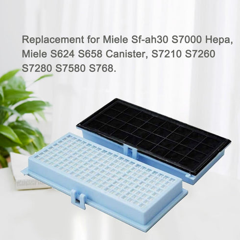 EZ SPARES 2Pcs Replacement for Miele Sf-ah30 S7000 Hepa Replacement Filter for Miele S624 S658 Canister, S7210 S7260 S7280 S7580 S768 Upright Vac ...