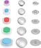 HARFINGTON 100 Sets Self Cover Button Kit 5 Size 0.6" 0.75" 0.9" 1.1" 1.5" with Wire Backs Aluminum Buttons to Cover Fabric Covered Buttons Maker ...