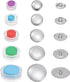HARFINGTON 100 Sets Self Cover Button Kit 5 Size 0.6" 0.75" 0.9" 1.1" 1.5" with Wire Backs Aluminum Buttons to Cover Fabric Covered Buttons Maker ...