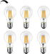 Dimmable E26 LED Light Bulbs,40 Watt Equivalent,Warm White 2700K Classic Clear Glass A19 LED Filament Bulb Pack of 6...